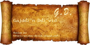 Gajdán Dávid névjegykártya